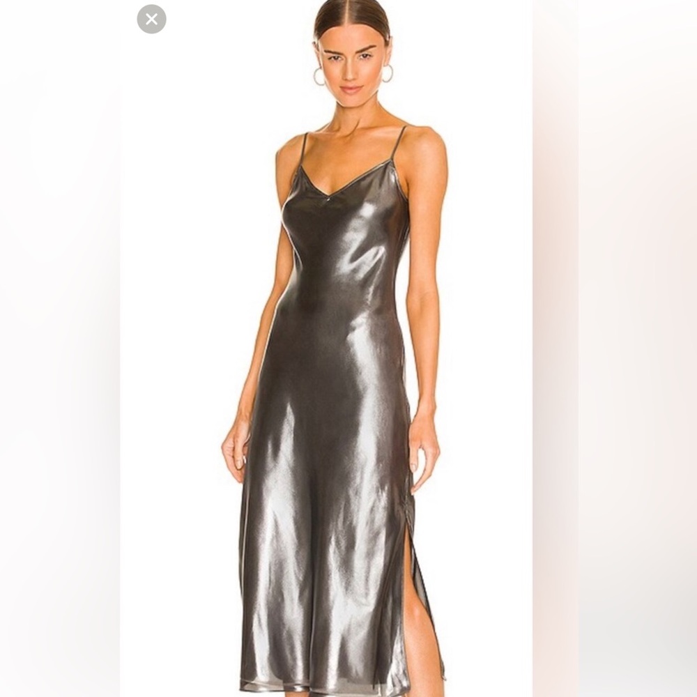All Saints Silver Slip Dress. Size Small.